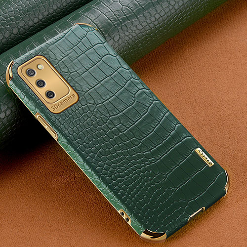 Soft Luxury Leather Snap On Case Cover for Samsung Galaxy M02s Green