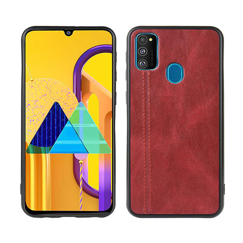 Soft Luxury Leather Snap On Case Cover for Samsung Galaxy M21 Red