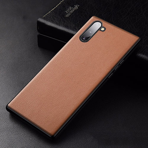 Soft Luxury Leather Snap On Case Cover for Samsung Galaxy Note 10 5G Orange