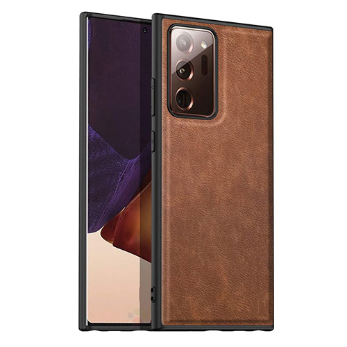 Soft Luxury Leather Snap On Case Cover for Samsung Galaxy Note 20 Ultra 5G Brown