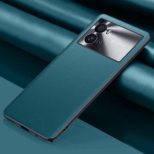 Soft Luxury Leather Snap On Case Cover for Vivo iQOO 9 5G Midnight Green