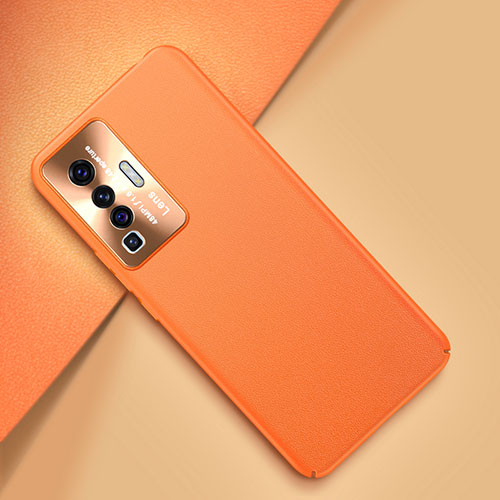 Soft Luxury Leather Snap On Case Cover for Vivo X50 5G Orange