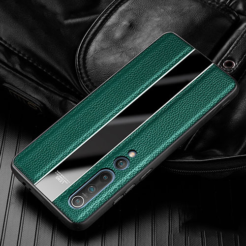 Soft Luxury Leather Snap On Case Cover for Xiaomi Mi 10 Green