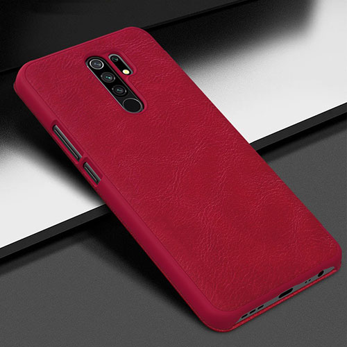 Soft Luxury Leather Snap On Case Cover for Xiaomi Redmi 9 Prime India Red