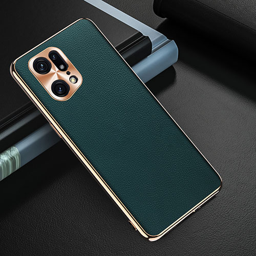 Soft Luxury Leather Snap On Case Cover GS1 for Oppo Find X5 Pro 5G Green