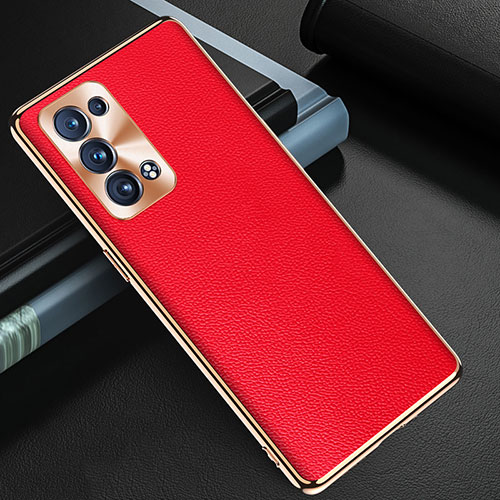 Soft Luxury Leather Snap On Case Cover GS1 for Oppo Reno6 Pro 5G Red