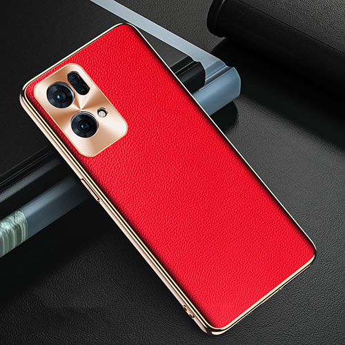 Soft Luxury Leather Snap On Case Cover GS1 for Oppo Reno7 Pro 5G Red
