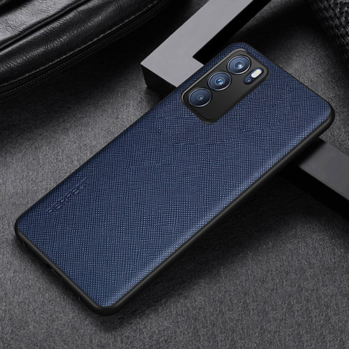 Soft Luxury Leather Snap On Case Cover GS2 for Oppo Reno6 Pro 5G India Blue