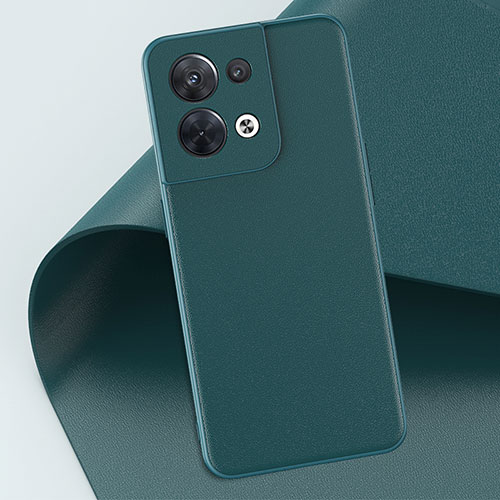 Soft Luxury Leather Snap On Case Cover GS3 for Oppo Reno8 5G Green