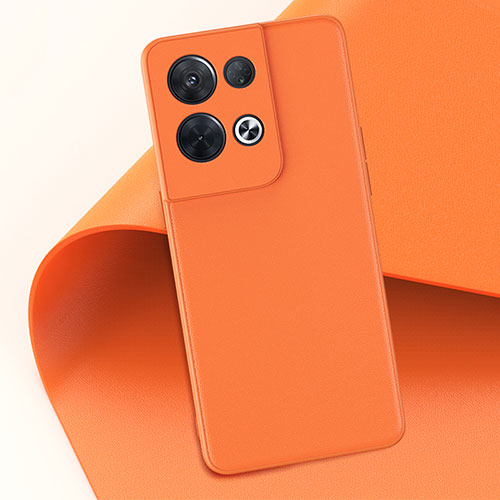 Soft Luxury Leather Snap On Case Cover GS3 for Oppo Reno8 Pro 5G Orange