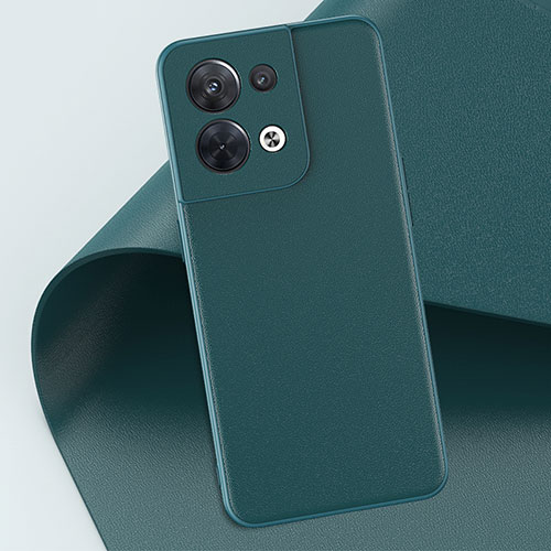 Soft Luxury Leather Snap On Case Cover GS3 for Oppo Reno9 Pro 5G Green