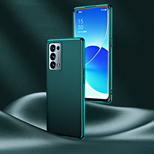Soft Luxury Leather Snap On Case Cover GS4 for Oppo Reno6 Pro+ Plus 5G Green