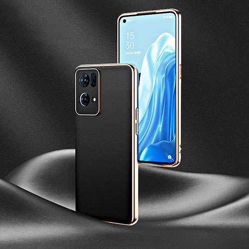 Soft Luxury Leather Snap On Case Cover GS4 for Oppo Reno7 Pro 5G Black