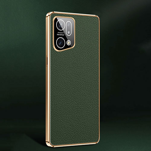 Soft Luxury Leather Snap On Case Cover JB2 for Oppo Find X5 5G Green