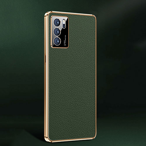 Soft Luxury Leather Snap On Case Cover JB2 for Oppo Reno6 Pro 5G India Green