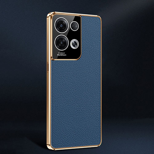Soft Luxury Leather Snap On Case Cover JB2 for Oppo Reno8 Pro 5G Blue