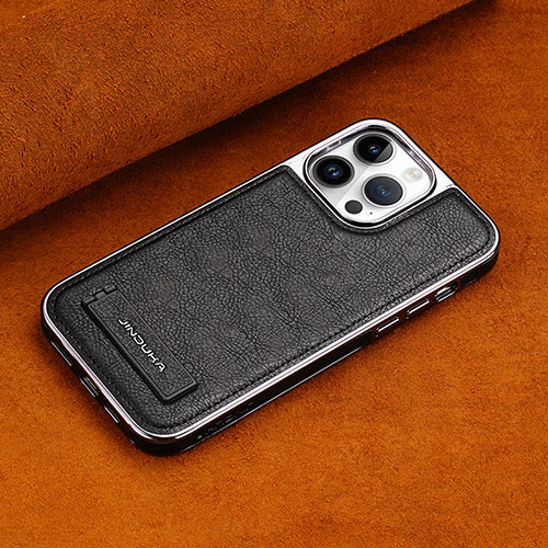 Soft Luxury Leather Snap On Case Cover JD2 for Apple iPhone 14 Pro Black