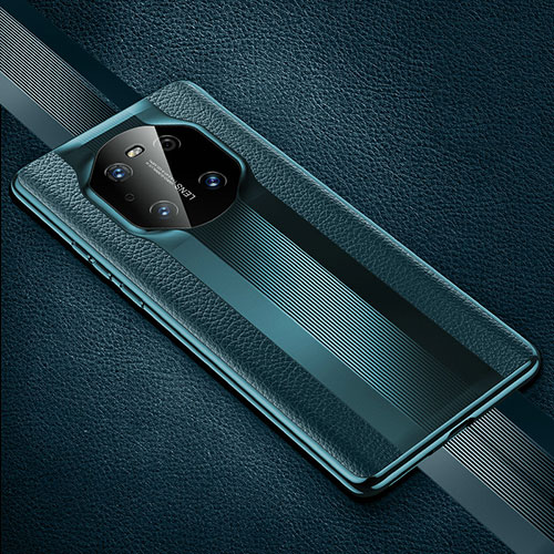 Soft Luxury Leather Snap On Case Cover K01 for Huawei Mate 40 Pro Cyan