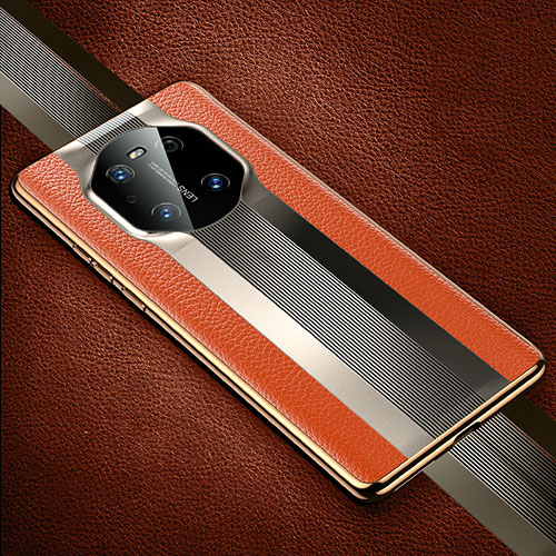 Soft Luxury Leather Snap On Case Cover K01 for Huawei Mate 40E Pro 5G Orange