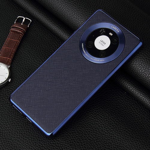 Soft Luxury Leather Snap On Case Cover K06 for Huawei Mate 40E Pro 5G Blue