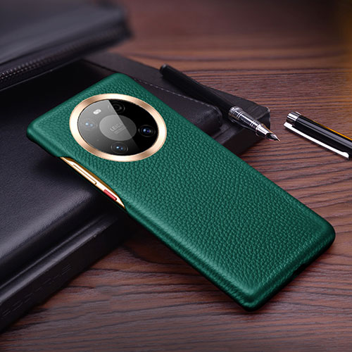 Soft Luxury Leather Snap On Case Cover L01 for Huawei Mate 40 Pro Green