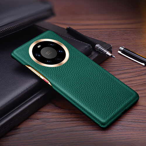 Soft Luxury Leather Snap On Case Cover L01 for Huawei Mate 40 Pro+ Plus Green