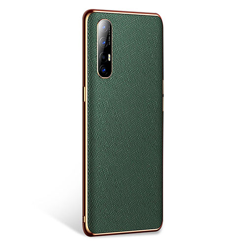 Soft Luxury Leather Snap On Case Cover L02 for Oppo Find X2 Neo Green