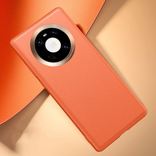 Soft Luxury Leather Snap On Case Cover L03 for Huawei Mate 40E 4G Orange
