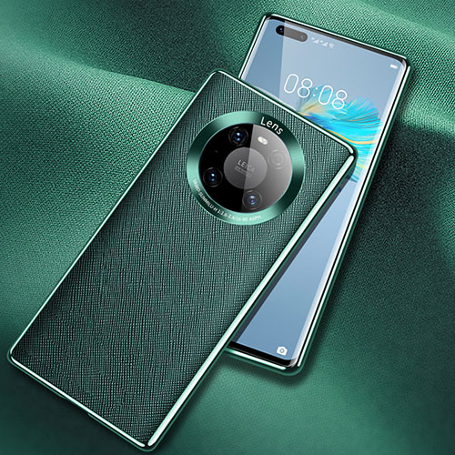 Soft Luxury Leather Snap On Case Cover L03 for Huawei Mate 40E Pro 4G Cyan