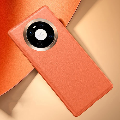 Soft Luxury Leather Snap On Case Cover L04 for Huawei Mate 40 Pro Orange