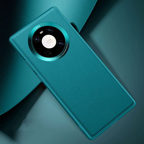Soft Luxury Leather Snap On Case Cover L04 for Huawei Mate 40E Pro 4G Cyan