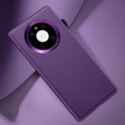 Soft Luxury Leather Snap On Case Cover L04 for Huawei Mate 40E Pro 4G Purple