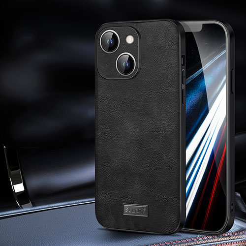Soft Luxury Leather Snap On Case Cover LD2 for Apple iPhone 13 Black