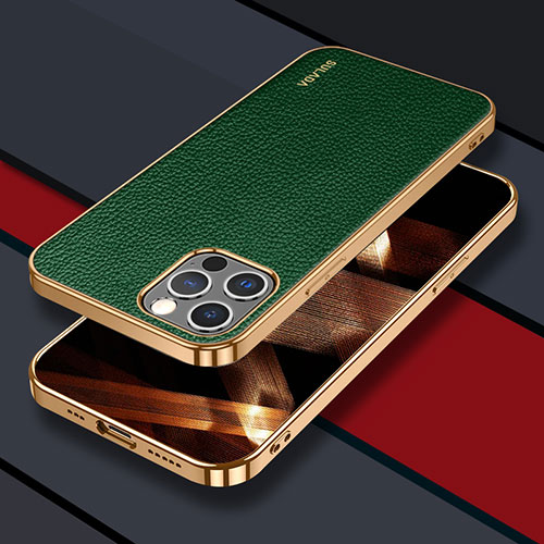 Soft Luxury Leather Snap On Case Cover LD3 for Apple iPhone 14 Pro Green