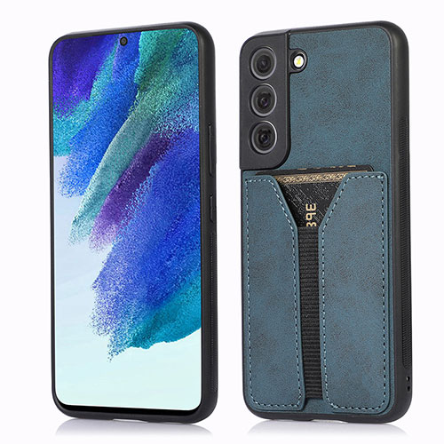Soft Luxury Leather Snap On Case Cover M02T for Samsung Galaxy S21 Plus 5G Blue