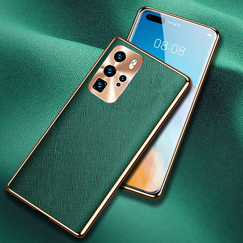 Soft Luxury Leather Snap On Case Cover N03 for Huawei P40 Pro Green