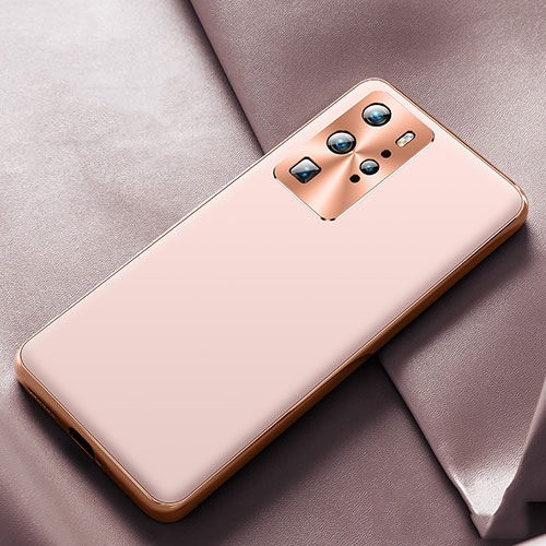 Soft Luxury Leather Snap On Case Cover N07 for Huawei P40 Pro Rose Gold