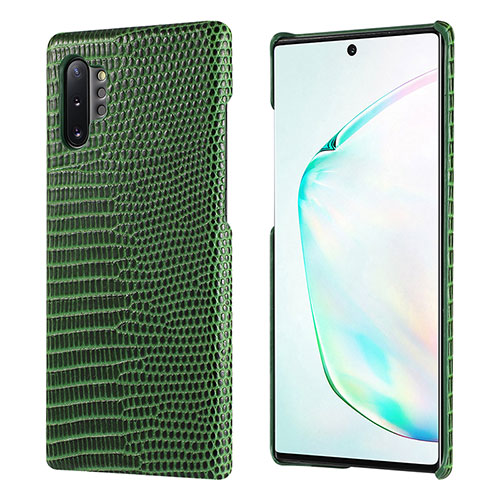 Soft Luxury Leather Snap On Case Cover P02 for Samsung Galaxy Note 10 Plus 5G Green