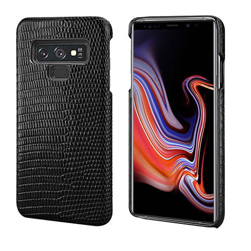 Soft Luxury Leather Snap On Case Cover P02 for Samsung Galaxy Note 9 Black