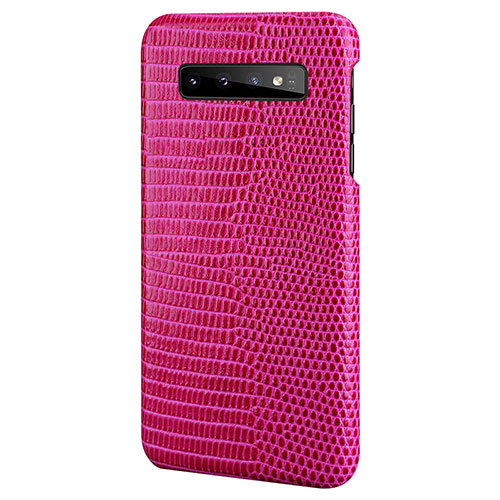 Soft Luxury Leather Snap On Case Cover P02 for Samsung Galaxy S10 5G Hot Pink