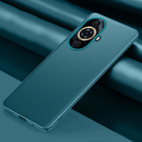 Soft Luxury Leather Snap On Case Cover QK1 for Huawei Nova 11 Pro Cyan