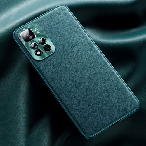 Soft Luxury Leather Snap On Case Cover QK2 for Xiaomi Redmi Note 11 Pro+ Plus 5G Cyan