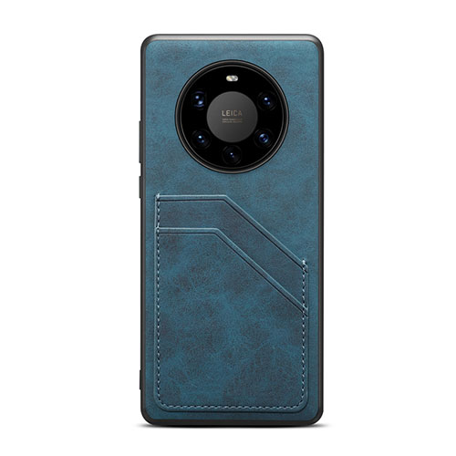 Soft Luxury Leather Snap On Case Cover R01 for Huawei Mate 40 Pro+ Plus Blue