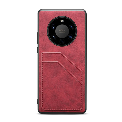 Soft Luxury Leather Snap On Case Cover R01 for Huawei Mate 40 Pro+ Plus Red