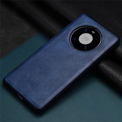 Soft Luxury Leather Snap On Case Cover R01 for Huawei Mate 40E 5G Blue