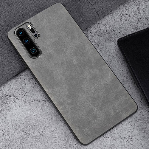 Soft Luxury Leather Snap On Case Cover R01 for Huawei P30 Pro Gray