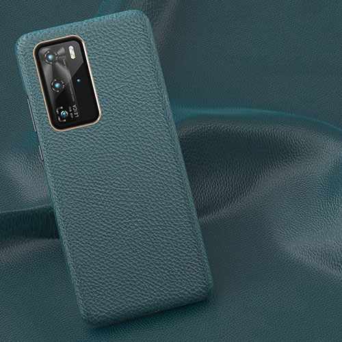 Soft Luxury Leather Snap On Case Cover R01 for Huawei P40 Pro Cyan