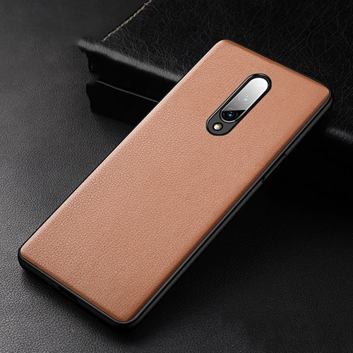 Soft Luxury Leather Snap On Case Cover R01 for OnePlus 8 Orange