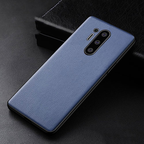 Soft Luxury Leather Snap On Case Cover R01 for OnePlus 8 Pro Blue