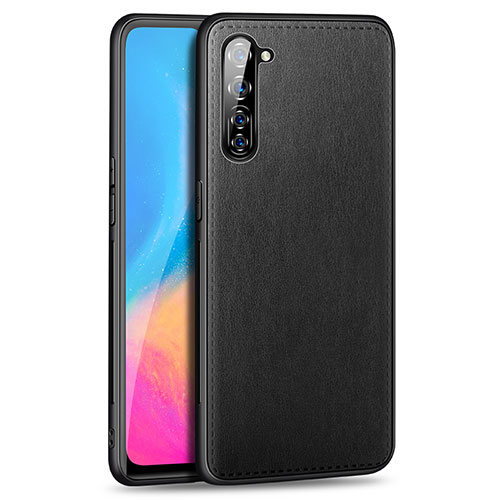 Soft Luxury Leather Snap On Case Cover R01 for Oppo A91 Black